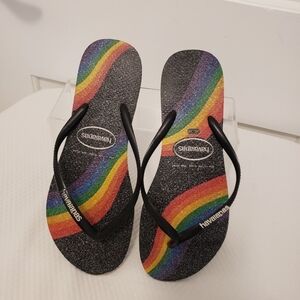 Havaianas Slim Pride Flip Flops Size 11/12, 41/42 Comfy, Casual